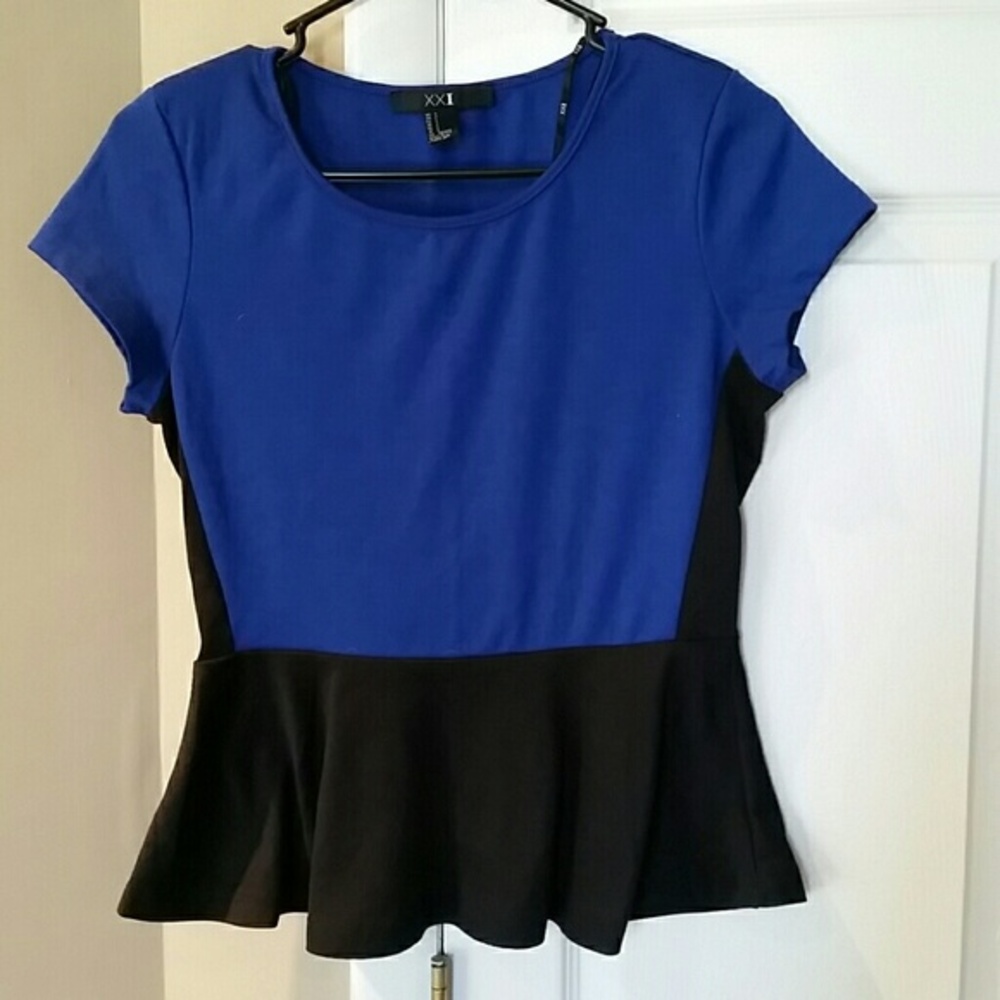 Blue/black blouse, size small